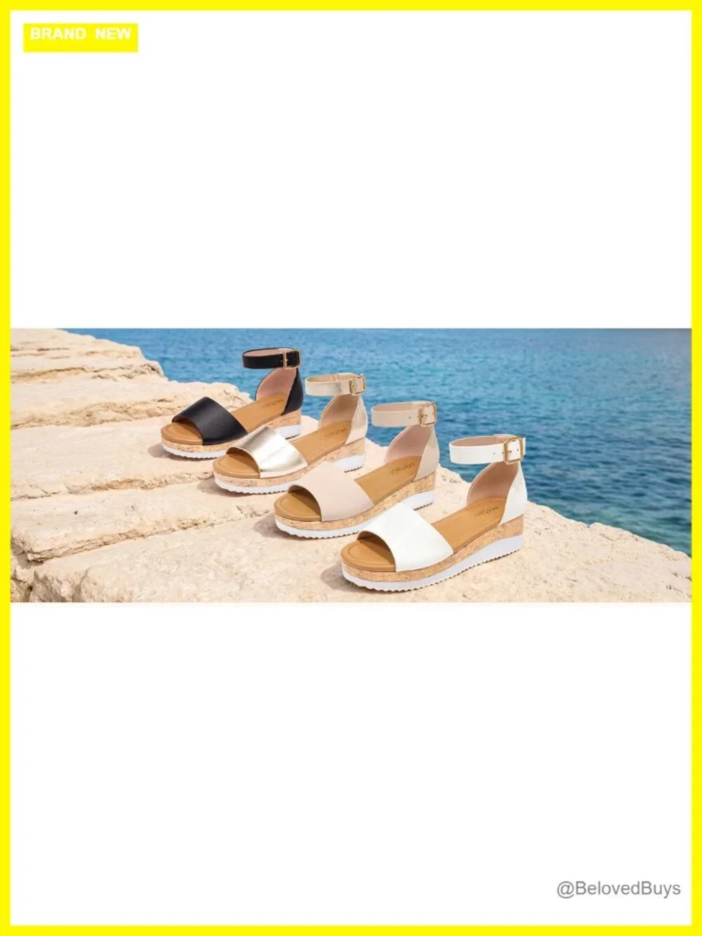 Lightweight Girls Platform Sandals Wedge Heels Wide Open Toe Ankle Strap